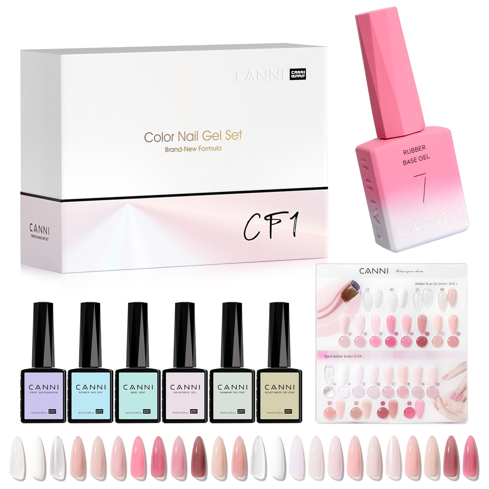 CF1 - 30pcs Rubber Base and Quick Builder Gel Kit | CANNI Official