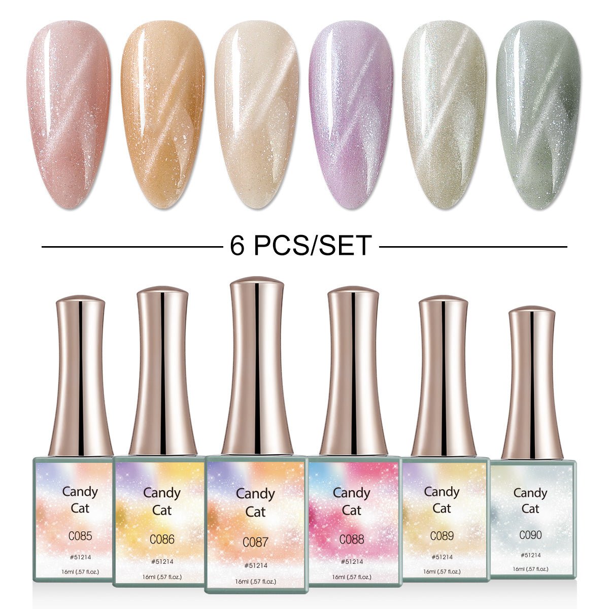 Candy Cat Eye - 6 Colors Gel Polish Set | CANNI Official