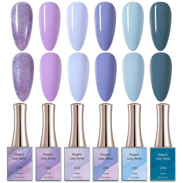 Elegant Lady - Coffret de 6 vernis gel