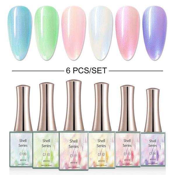 Shell Series - 6 Colors Gel Polish Set