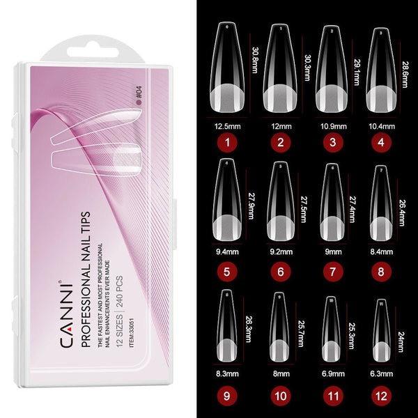 12 Size Gel Nail Tips 240 Pcs