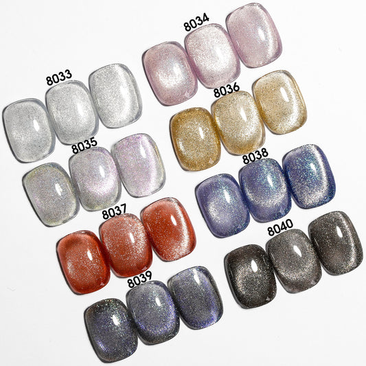 Set de 8 colores de esmaltes en gel - Colección Interstellar Cat Eye
