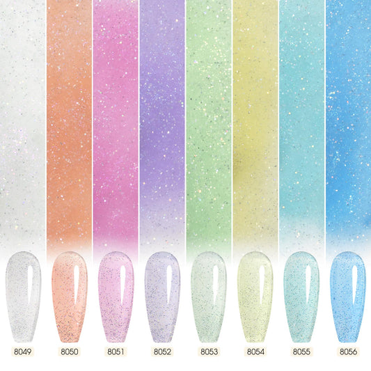 Set de 8 colores de esmaltes en gel con purpurina - Colección Fairy