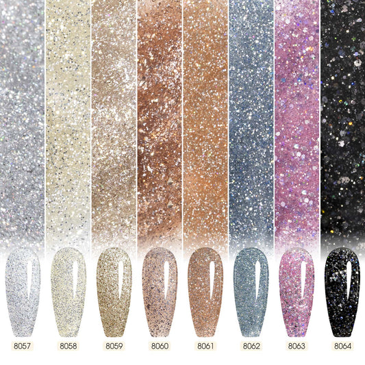 Esmalte en gel con purpurina (8 colores) - Colección Diamante
