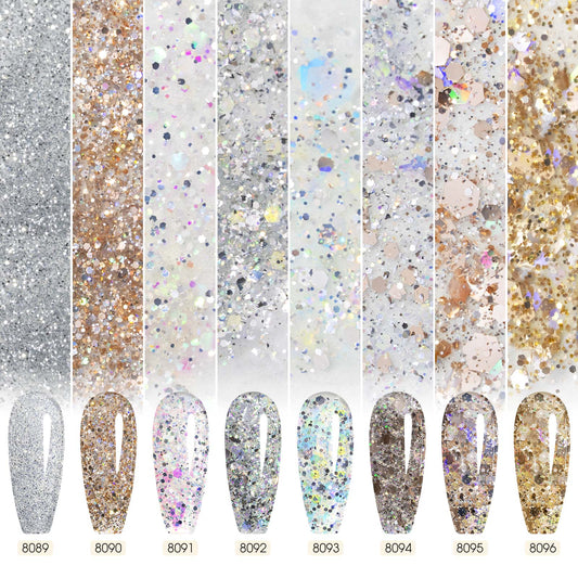 Esmalte en gel con purpurina (8 colores) - Dawn Crystal Flash