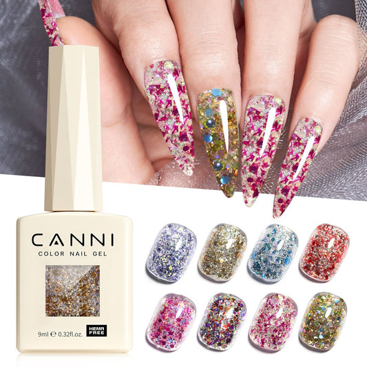 Gel de uñas con purpurina de 9 ml - Serie Glitz Flash