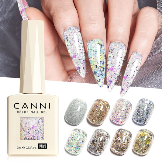 Gel de uñas con purpurina de 9 ml - Serie Dawn Crystal Flash