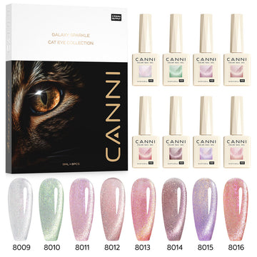 Coffret de 8 vernis gel - Collection œil de chat Pink Planet