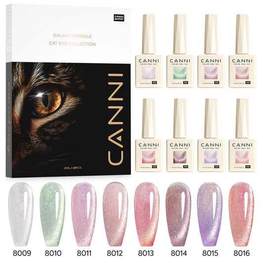 Set de 8 colores de esmaltes en gel - Colección Pink Planet Cat Eye
