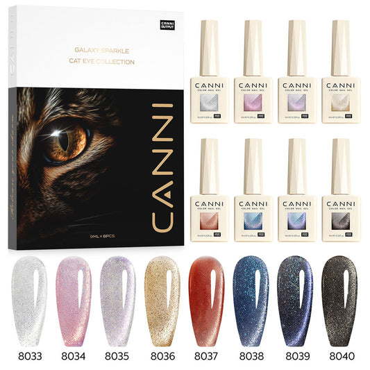 Set de 8 colores de esmaltes en gel - Colección Interstellar Cat Eye