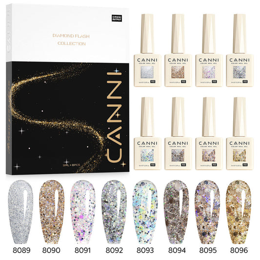 Esmalte en gel con purpurina (8 colores) - Dawn Crystal Flash