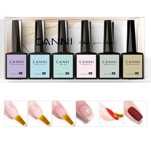 Kit de base de imprimación Perfection - Juego de 6 geles para uñas de 9 ml