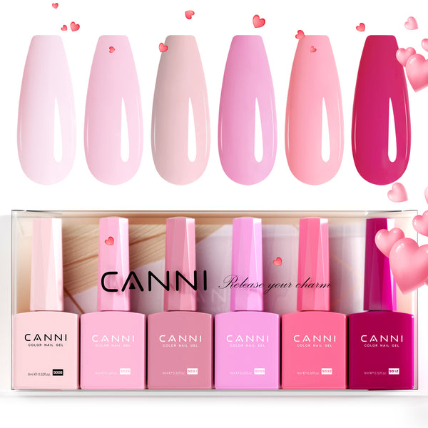 Pink Champagne Dreams Kit - 9ml Hema Free Nail Gel 6 Colors Set