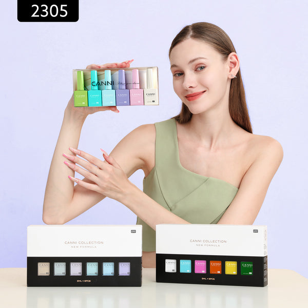 Colorful Kaleidoscope Kit - 9ml Hema Free Nail Gel 6 Colors Set