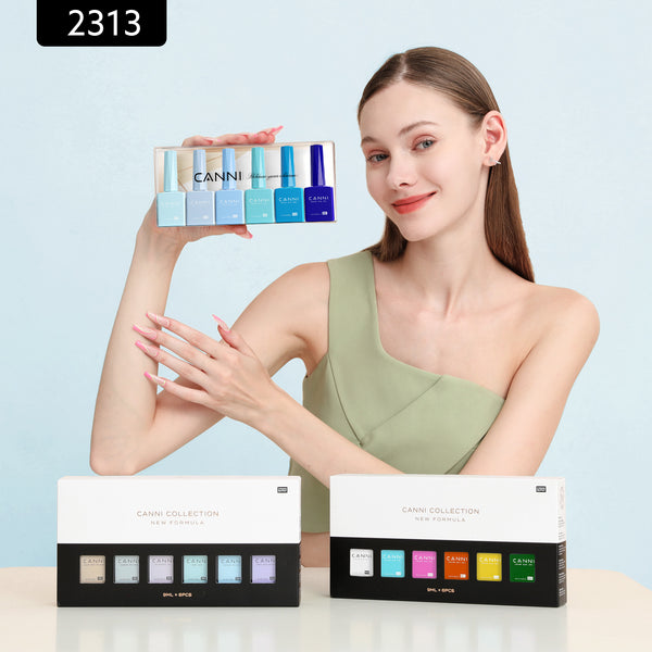 Crystal Clear Waters Kit - 9ml Hema Free Nail Gel 6 Colors Set-2313