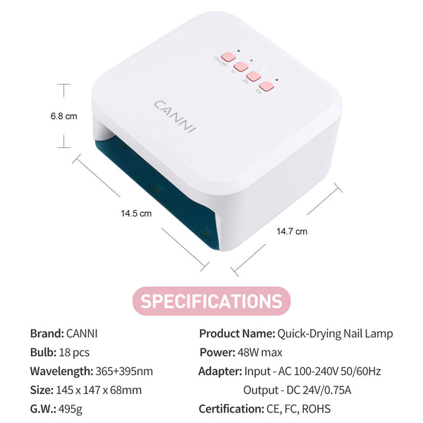 Lampe à ongles à séchage rapide 48 W Max