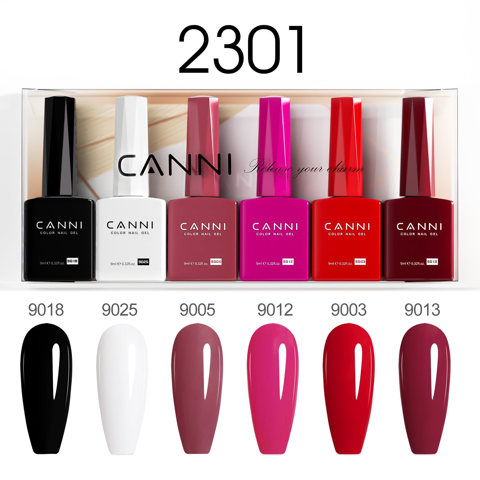 CANNI 6 color gel polish set swatches