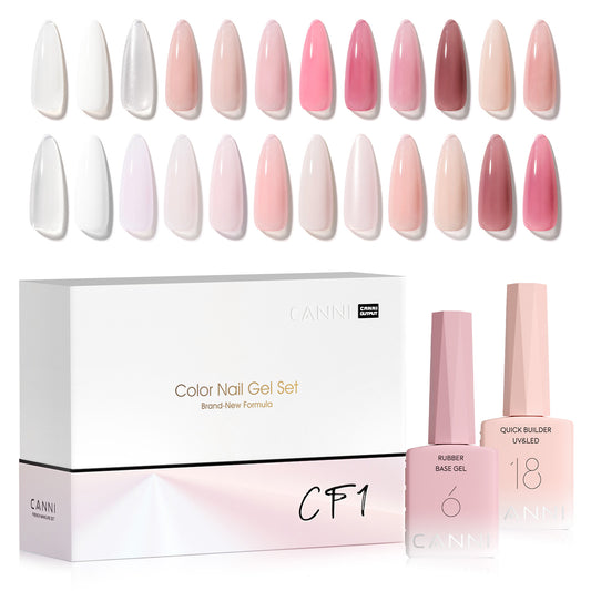 CF1 - Kit de 30 piezas de base de goma y gel constructor rápido