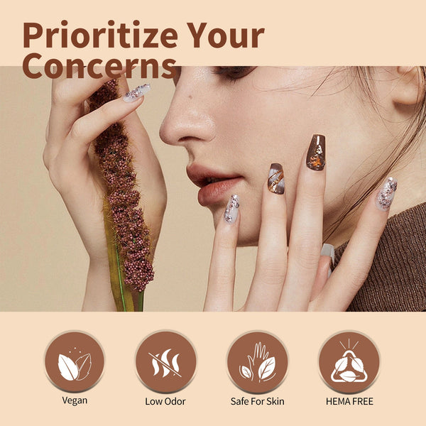 Caramel Cascade Kit - 9ml Hema Free Nail Gel 6 Colors Set-2310