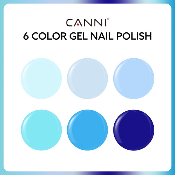 Crystal Clear Waters Kit - 9ml Hema Free Nail Gel 6 Colors Set-2313