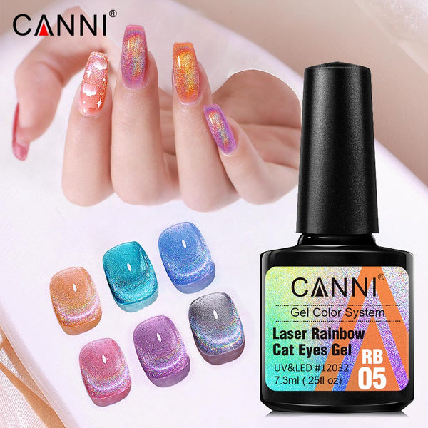 Laser Rainbow Cat Eyes -  6 Colors Gel Polish Set