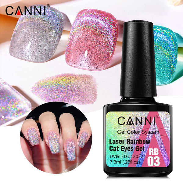 Laser Rainbow Cat Eyes -  6 Colors Gel Polish Set