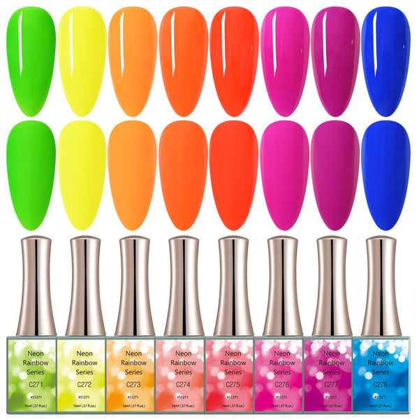 Neon Rainbow  - 8 Colors Gel Polish Set
