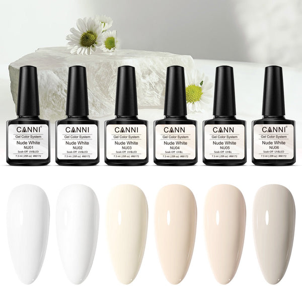 Nude White - 6 Colors Gel Polish Set