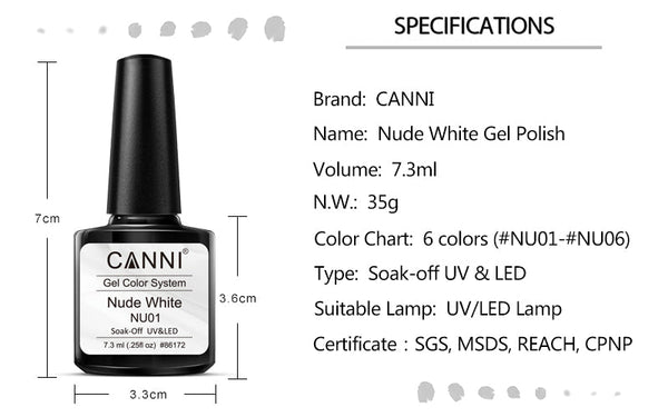 Nude White - 6 Colors Gel Polish Set