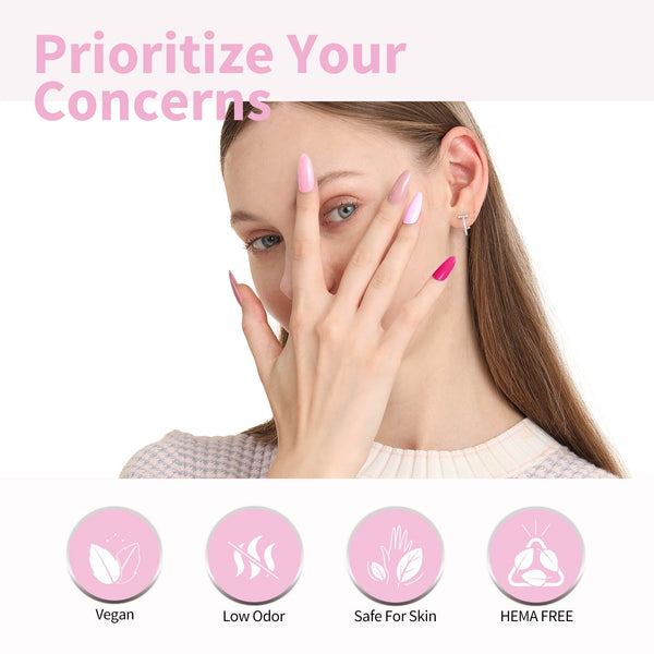 Pink Champagne Dreams Kit - 9ml Hema Free Nail Gel 6 Colors Set-2302