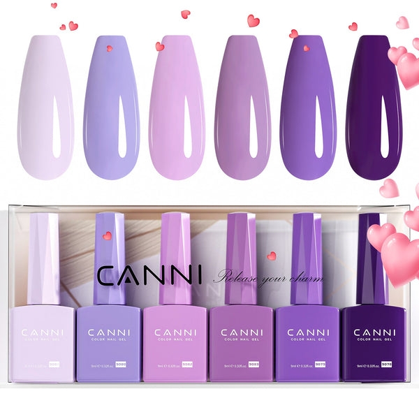 Purple Haze Harmony Kit - 9ml Hema Free Nail Gel 6 Colors Set-2308
