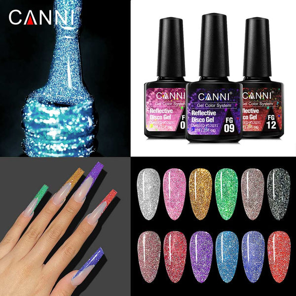 Refective Disco Gel and Rainbow Cat Eye Gel Set - 18 Colors
