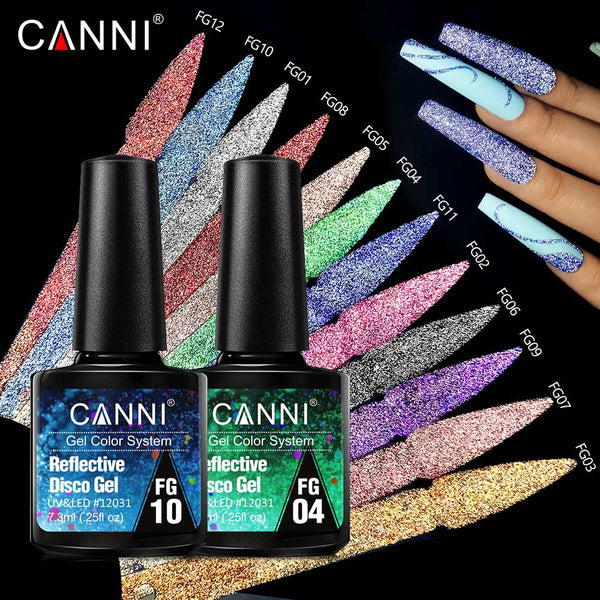 Refective Disco Gel and Rainbow Cat Eye Gel Set - 18 Colors