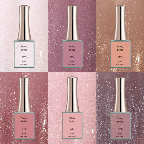 Starry - 6 Colors Gel Polish Set