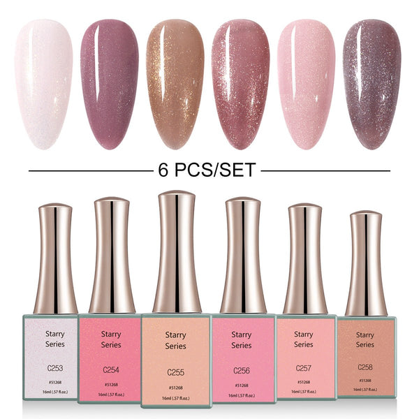 Starry - 6 Colors Gel Polish Set
