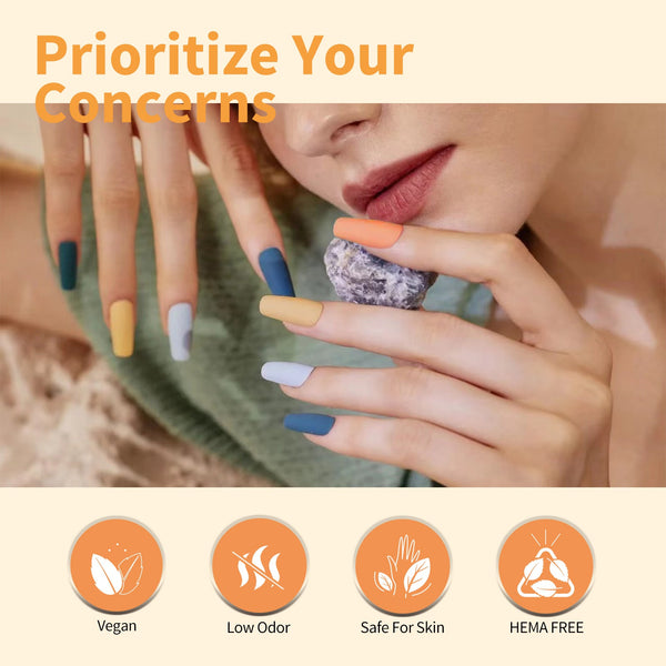 Tangerine Tango Kit - 9ml Hema Free Nail Gel 6 Colors Set-2312