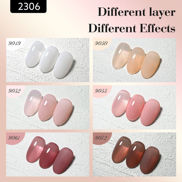 Translucid Glamour Kit - 9ml Hema Free Nail Gel 6 Colors Set-2306