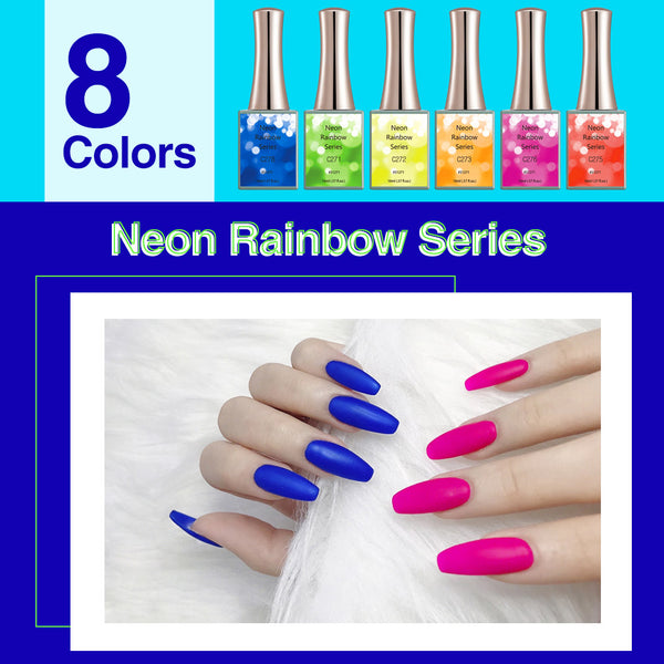 Neon Rainbow  - 8 Colors Gel Polish Set