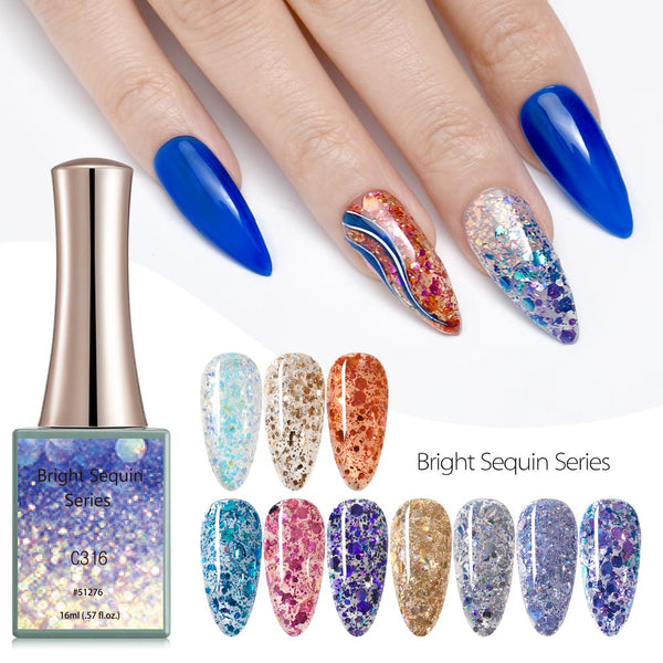 Bright Sequin - 10 Colors Gel Polish Set